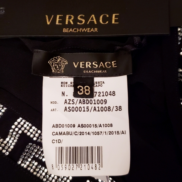 Versace Beachwear Womens Black CoverUp with Crystal Collared - Picture 4 of 6